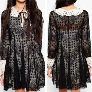 Free People talk that talk lace black dress